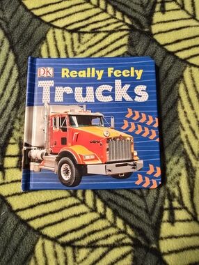 DK Really Feely Trucks Board Book - Blue Cover with Orange Truck